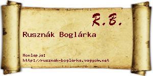 Rusznák Boglárka névjegykártya